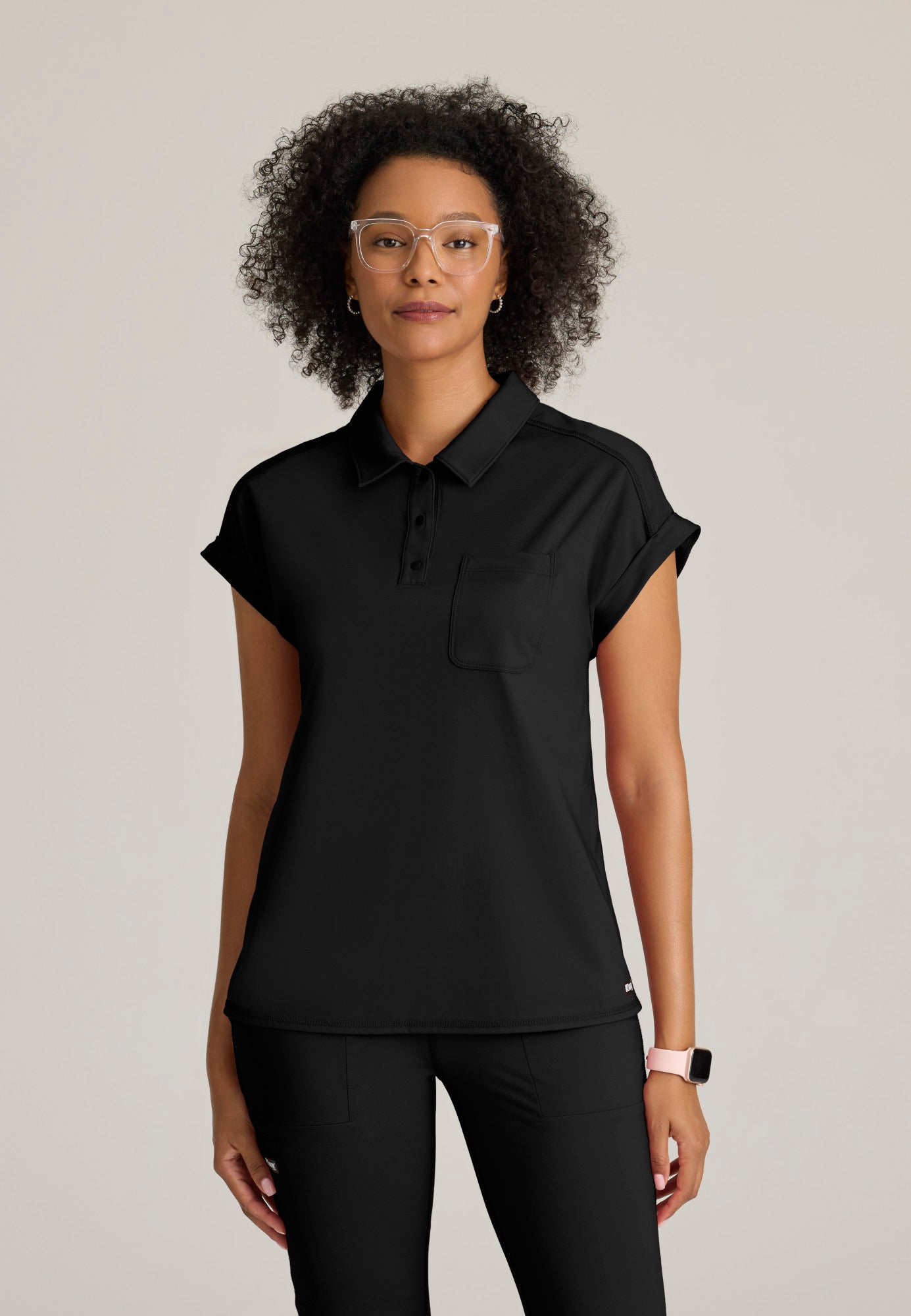 Renew Knit Top - Black - Jen's Scrubs